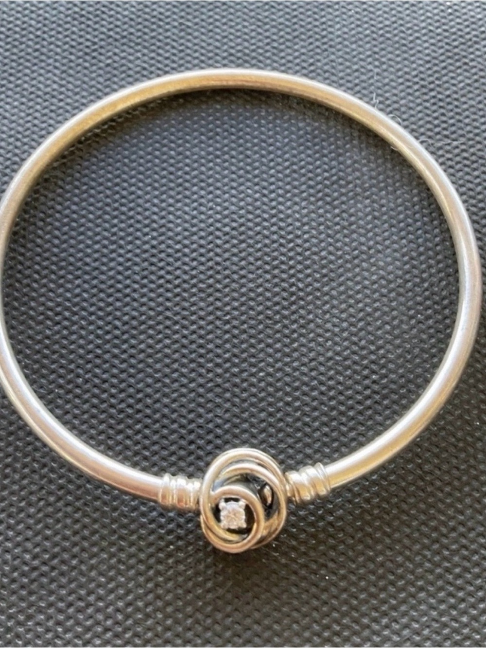 Final Sale Pandora Sterling Silver 925 Knot Bracelet with Clear Stone Accent